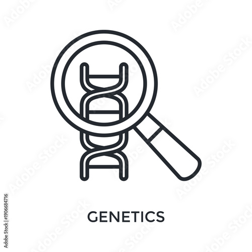 Genetics Icon Outline Style. Vector Illustration For Graphic Design