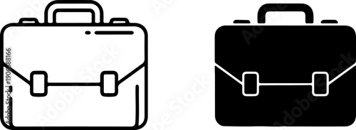 Black and white briefcase with handles and clasps 2