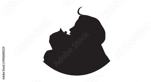 Mother and Baby Silhouette with Love and Care