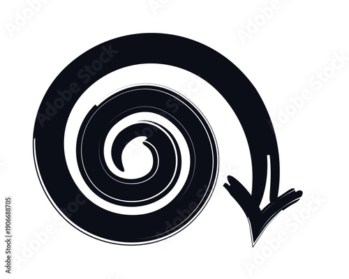 Obraz na plátně Dense spiral arrow bold thick stroke graphic element