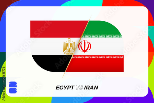 Egypt vs Iran International Sports Tournament Icon.