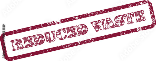 Eco friendly reduced waste grunge rubber stamp symbolizing environmental sustainability and resource conservation