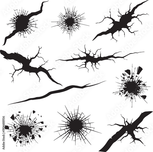 Neuron silhouette illustrations for biology and neuroscience
