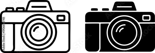 Black and white camera symbol digital