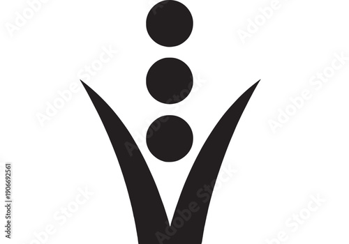 Vase minimalist black with three circles decoration simple modern style featuring abstract, geometric, design with home decor and interior design elements for elegance, simplicity projects, clean