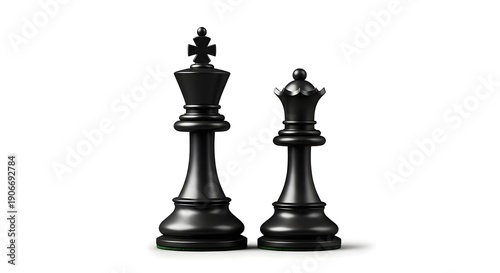 chess black king pieces isolated on white