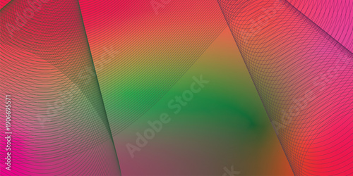 Colorful abstract shape background in teal green and magenta tones with noisy grain texture