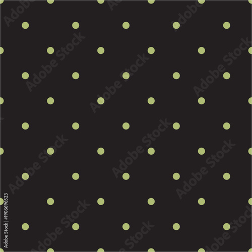 Tile vector pattern with yellow polka dots on grey background