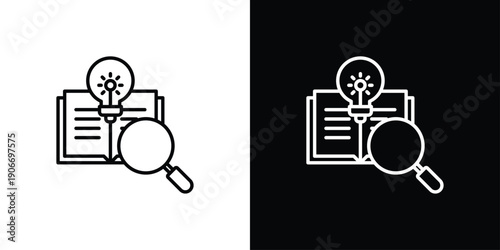 Research Icon Sheet Black And White