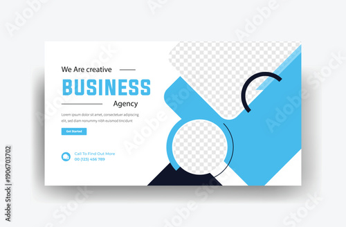 creative business agency youtube video thumbnail or web banner template design