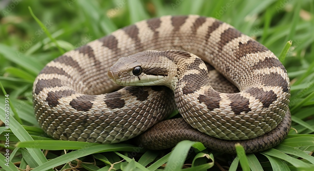 Fototapeta premium african egg eating snake resting in grass