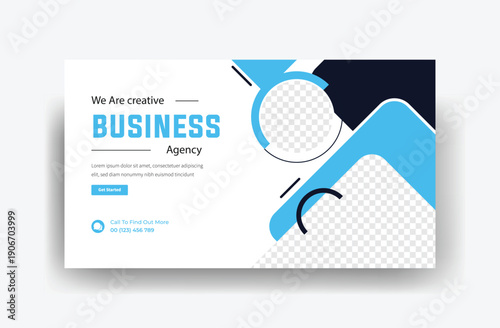 Corporate business agency YouTube video thumbnail, promotion Modern thumbnail and web banner template design