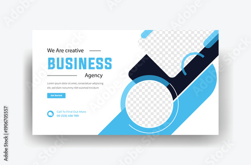 creative business agency youtube thumbnail or web banner template design