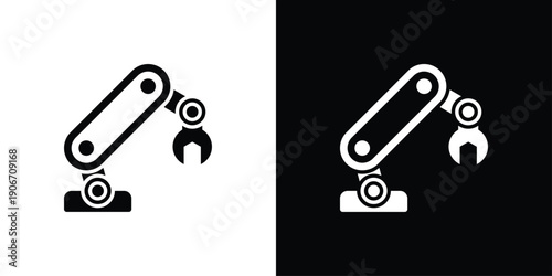 Robot Icon Sheet Black And White
