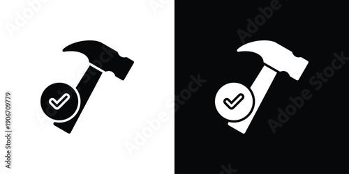 Hammer Icon Sheet Black And White