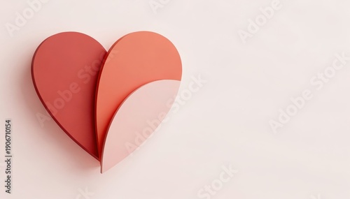 Abstract Heart Shape Design in Soft Pink and Coral Color Palette