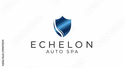 Echelon Auto Spa logo design with shield emblem and sleek typography.