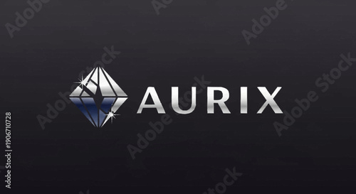 Aurix logo with geometric diamond shape and silver text on dark background.