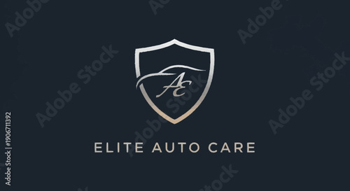 Elite Auto Care Logo Design with Shield Emblem.