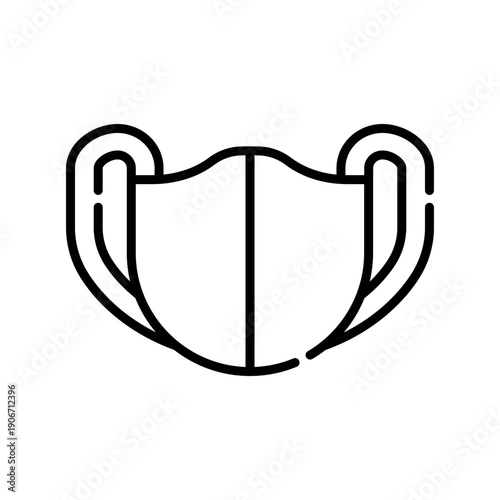 cloth mask black line icon.