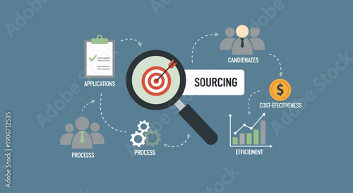 Conceptual illustration of work-life balance with woman meditating and office buildings on a scale.