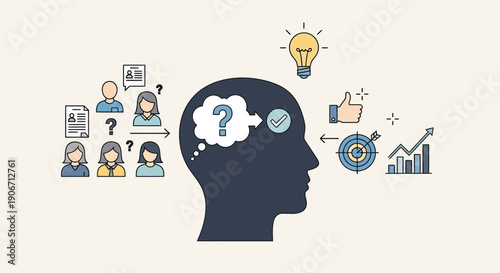 Conceptual illustration of positive thinking in everyday life