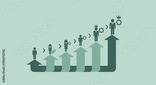 Conceptual illustration of life's journey from childhood to adulthood