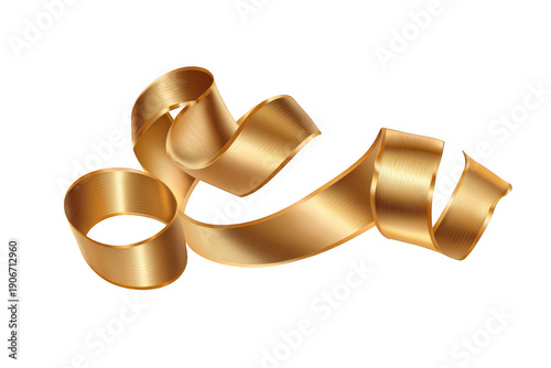 Shiny gold ribbon bow on a red gift box creates a festive holiday decoration for a Christmas celebration or a surprise birthday present
