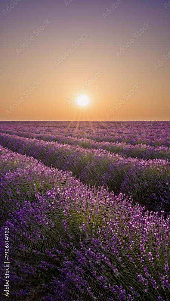 Obraz premium lavender field at sunset
