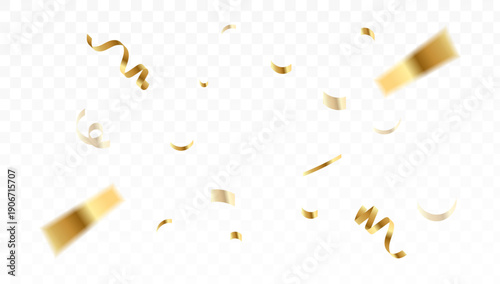 Festive gold confetti burst, sparkling and shimmering in a dynamic cascade, symbolizing success, happiness, and grand celebration, perfect for any joyful event