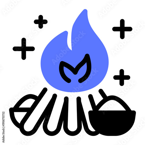 This Holika Dahan icon is suitable for Holi Indian Festival.