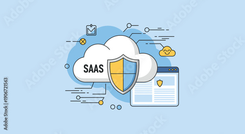 Cloud based SaaS software service with security shield and data protection.