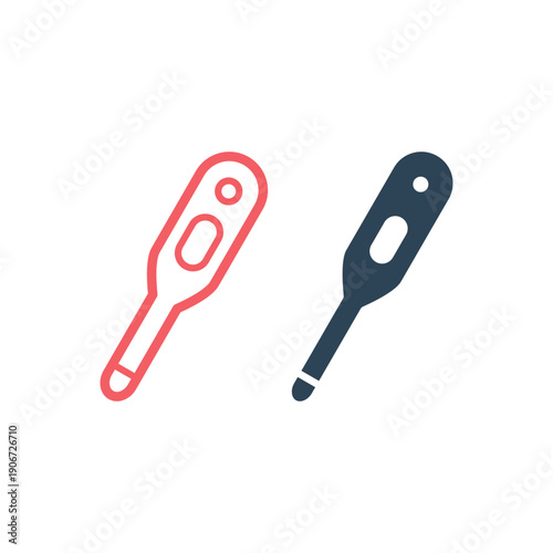 Thermometer icons set in trendy flat design.
