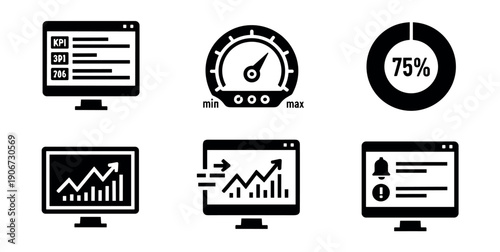 Data Analytics and Performance Metrics Icons Set
