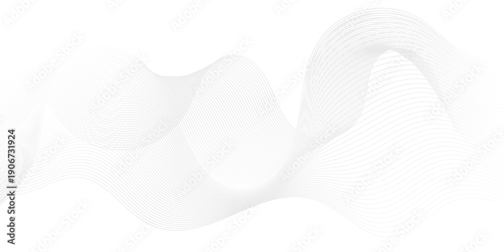 Fototapeta premium Vector wave digital white and gray gradient blend futuristic technology. flow tech transparent line stripe energy connection web music and sound. beautiful dynamic smooth space texture background.