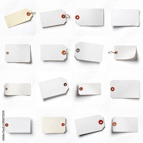 Collection of A close-up shot of a beige tag with a red circle on it