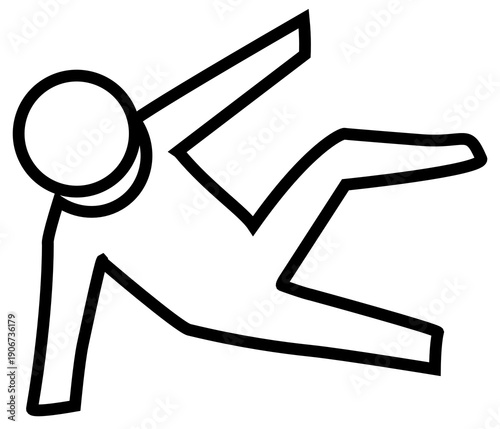 vector illustration of falling man caused by slippery floor