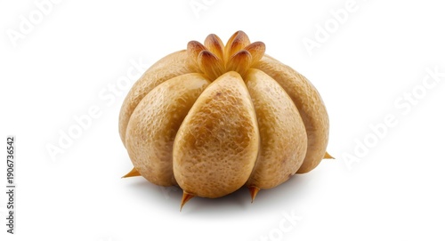 Detailed water chestnut isolated on white background for clear view