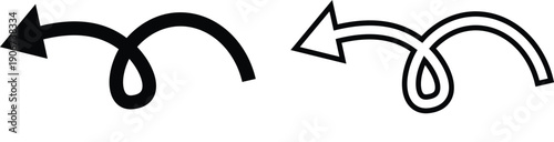 Arrow icon set in flat and line style, direction pointer symbol collection and group, black monochrome vector illustration isolated on transparent background for web and app interface