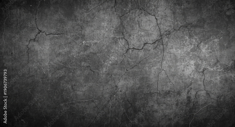 Fototapeta premium Chipped, cracked monochrome grunge textured background with dusty finish