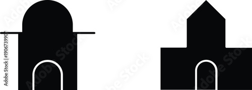 silhouette of an old church