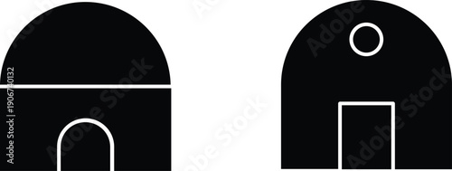 black and white doors icon 