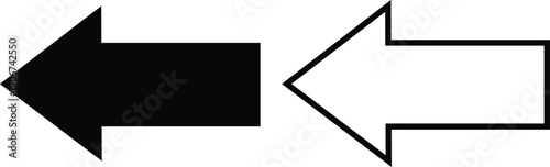 Arrow icon set in flat and line style, direction pointer symbol collection and group, black monochrome vector illustration isolated on transparent background for web and app interface