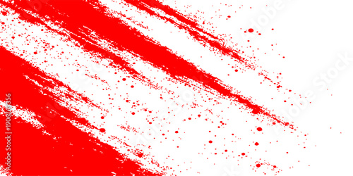 A vibrant red grunge background featuring a creative splash of white paint and ink splatters in a textured vector illustration design perfect for a bold Christmas card or artistic wallpaper backdrop