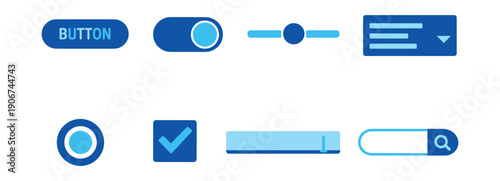 Blue-themed UI elements set