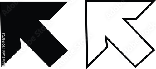 Arrow icon set in flat and line style, direction pointer symbol collection and group, black monochrome vector illustration isolated on transparent background for web and app interface