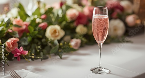 Floral hibiscus and rose syrup sweetened champagne ideal for catering menus