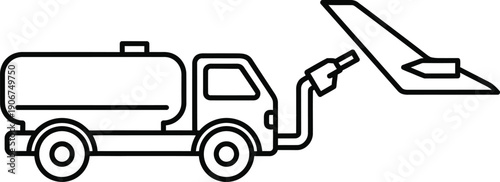 Vector fuel truck illustration, minimalist style