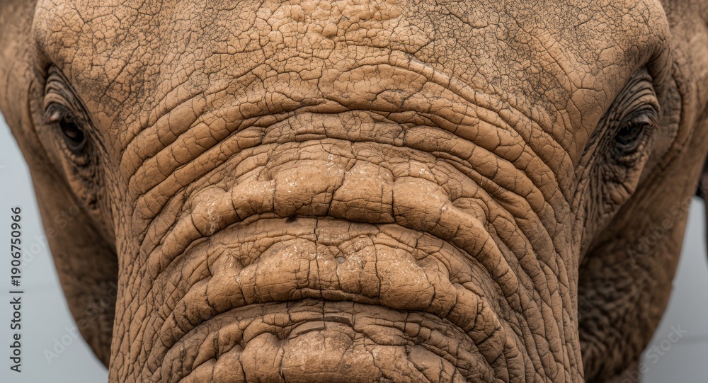 Fototapeta premium Highly textured elephant skin with visible pores and creases