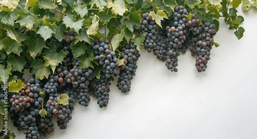 Naklejka premium Detached vineyard composition displayed on a neutral white backdrop